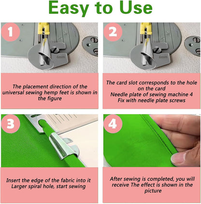 🧵8 PCS Stainless Steel Rolled Hemmer Foot Set | 3mm-10mm Sewing Hemming Guide