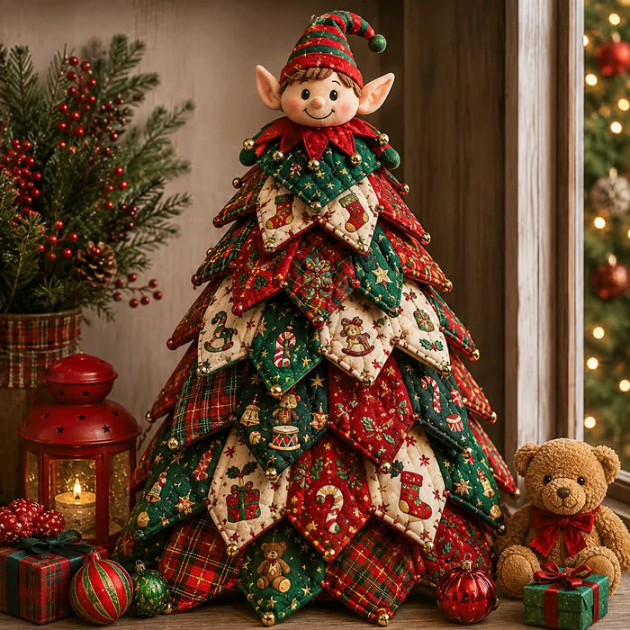 🔥Limited Time Offer 50% OFF - 🎄🧵DIY Quilted Christmas Tree Kit – Handmade Fabric Holiday Tabletop Tree Decor