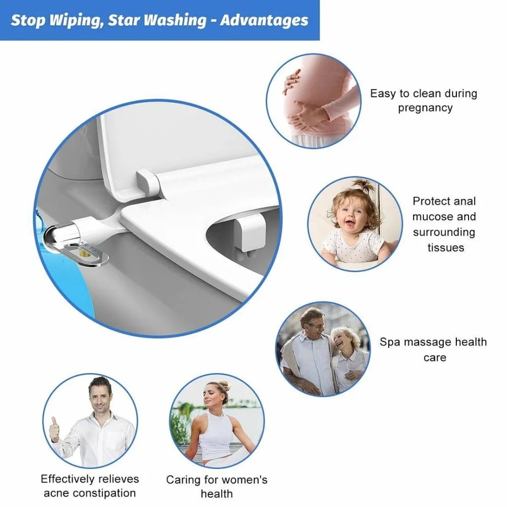 🚿 Non-Electric Dual Nozzle Bidet Toilet Washer – Hygienic Self-Cleaning, Easy Installation & Water Pressure Control ✨