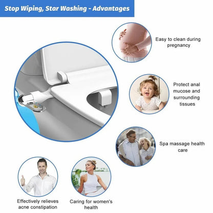 🚿 Non-Electric Dual Nozzle Bidet Toilet Washer – Hygienic Self-Cleaning, Easy Installation & Water Pressure Control ✨