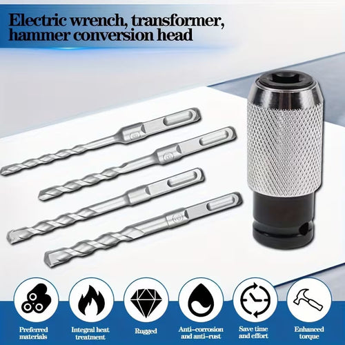 Rotary Hammer Adapter with Impact Drill Bits Set