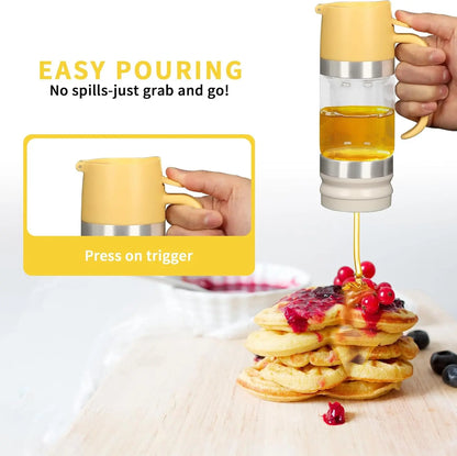 🍯12oz No-Drip Glass Honey & Syrup Dispenser – Mess-Free, Easy Pour & Perfect for Kitchen & Breakfast  ✨ 🍽️