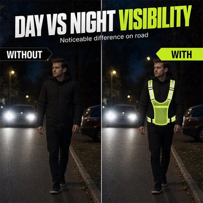 🔥High Visibility Reflective Vest Adjustable Safety Running Gear with Pocket