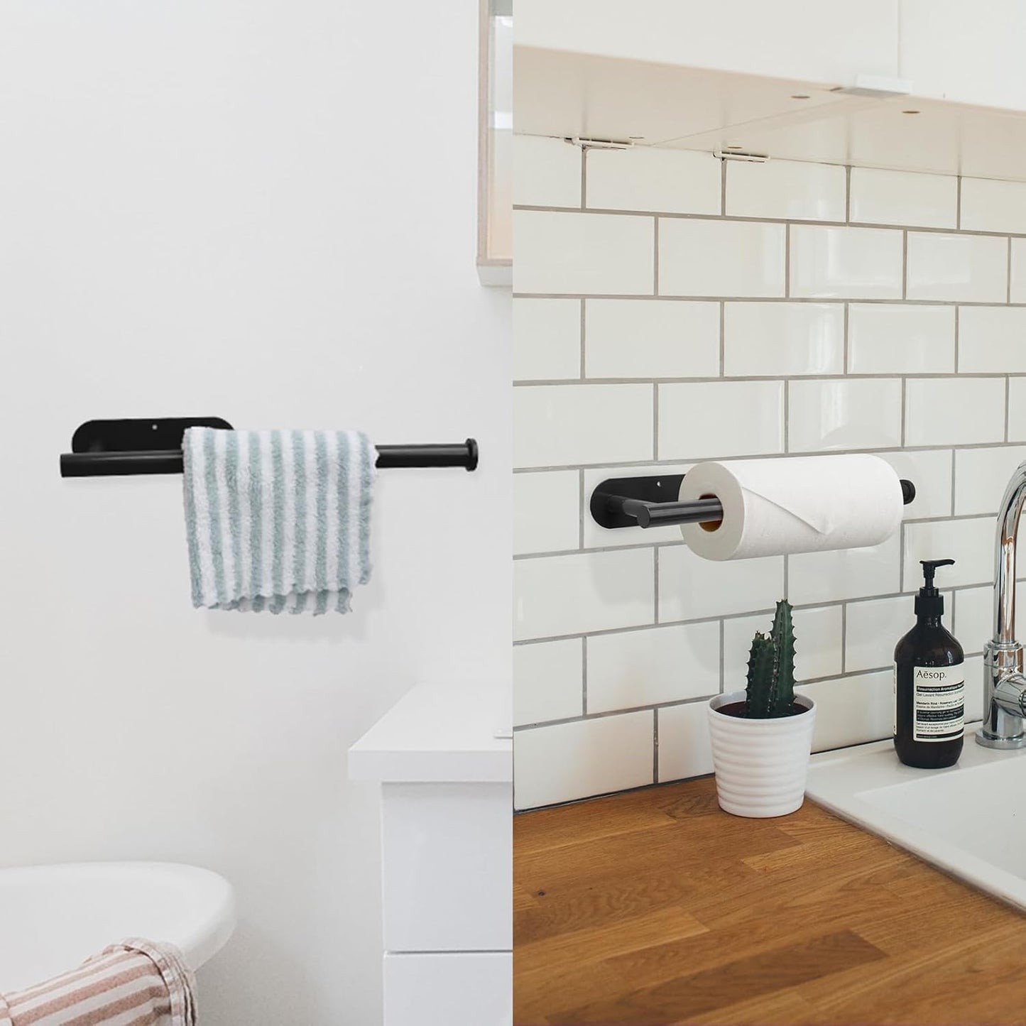 🧻Soporte para rollos de papel de cocina bajo el armario: ¡organiza la encimera de tu cocina en segundos! ✨