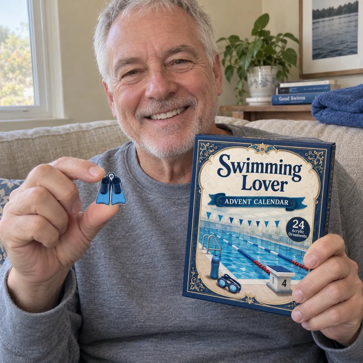 ⏳ Last Day 49% OFF – 🏊 24 Days of Swim-Life Advent Calendar | 24 Swimming-Inspired Acrylic Charms with Hanging Strings & Reusable Keepsake Designs 💦