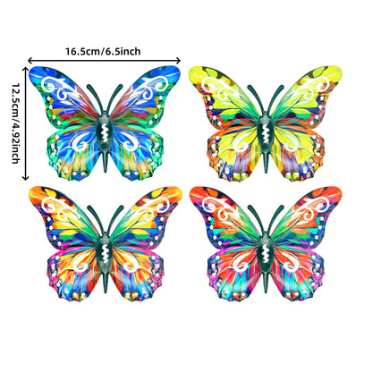 🔥2026 HOT SALE 49% OFF🦋4Pcs Butterfly Metal Wall Decor,Outdoor Hanging Wall Art Sculptures Decoration