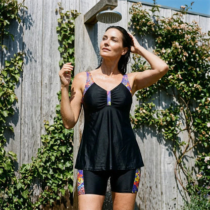 Traje de Baño de Dos Piezas para Mujer con Top Tankini Fluido y Shorts – Control Abdominal, Boy Shorts, Soporte ✨