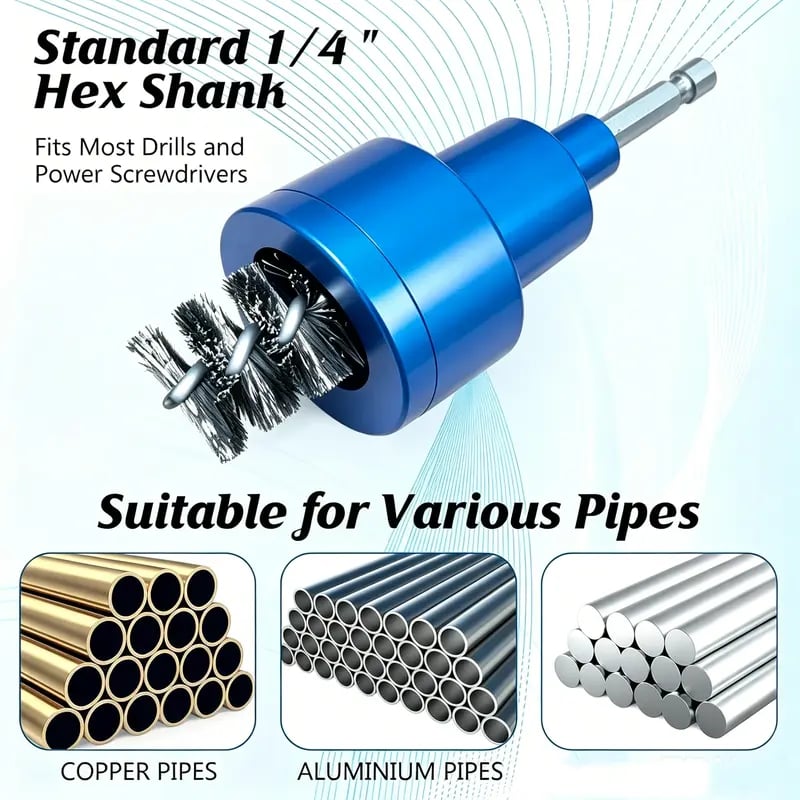 🔧 2‑in‑1 Copper Pipe & Fitting Cleaning Brush