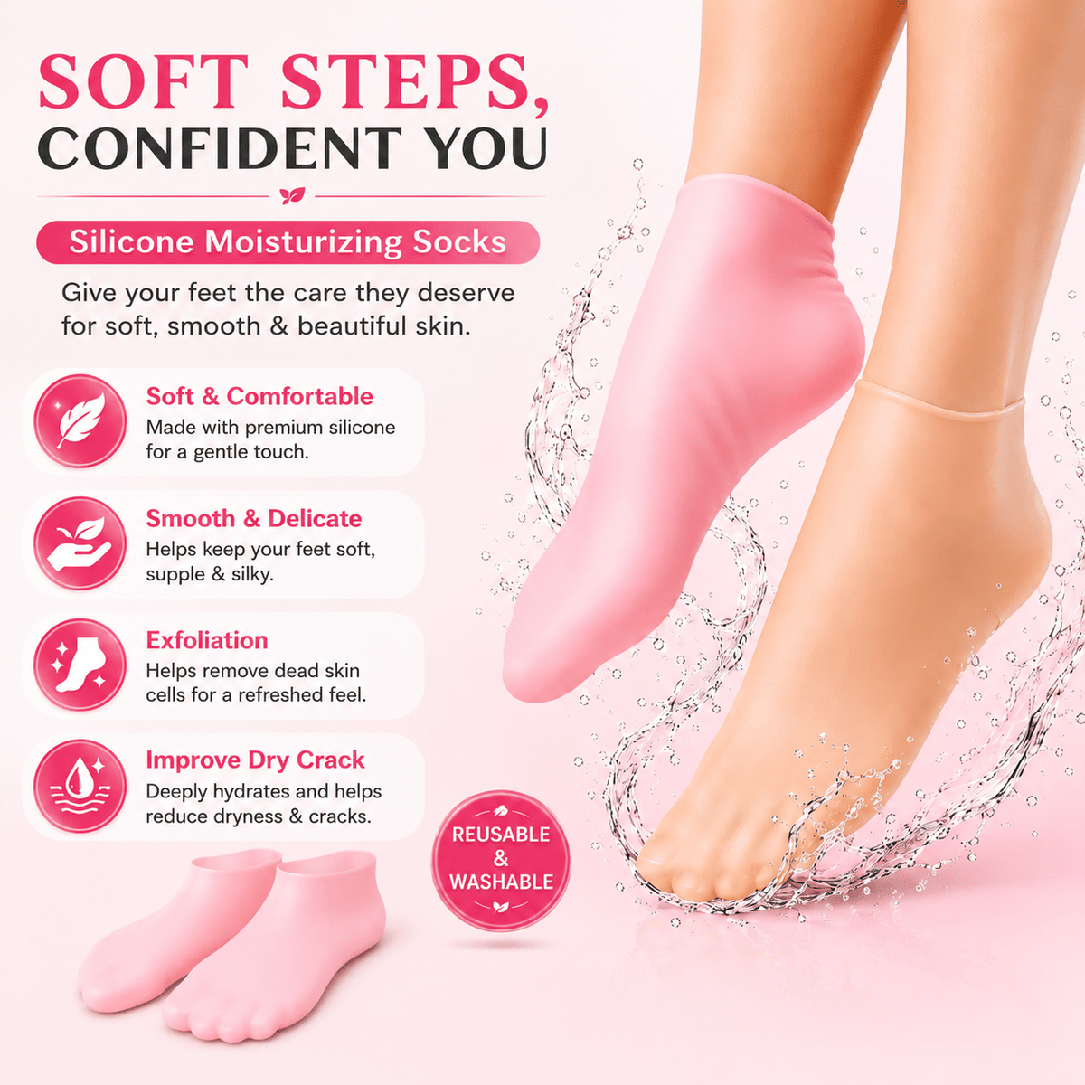 ⚡70K+ SOLD! Almost Gone-💥Reusable Silicone Foot Care Socks👣
