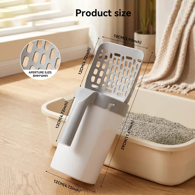 🎉Recogedor de arena para gatos con soporte, sistema 2 en 1 desmontable de criba y caja de basura con bolsas de recambio