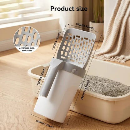 🎉Recogedor de arena para gatos con soporte, sistema 2 en 1 desmontable de criba y caja de basura con bolsas de recambio