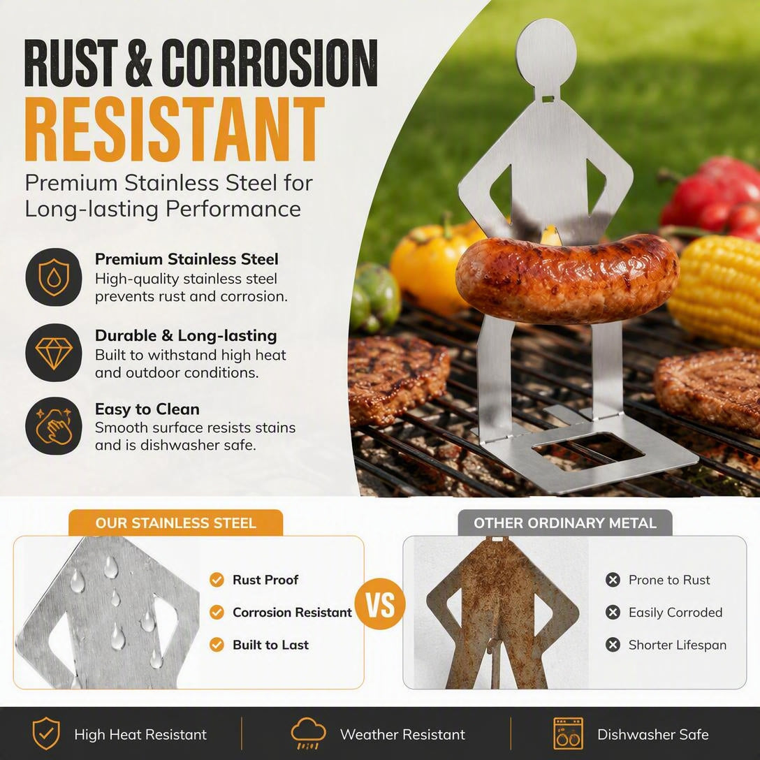 Funny Stainless Steel BBQ Sausage Holder