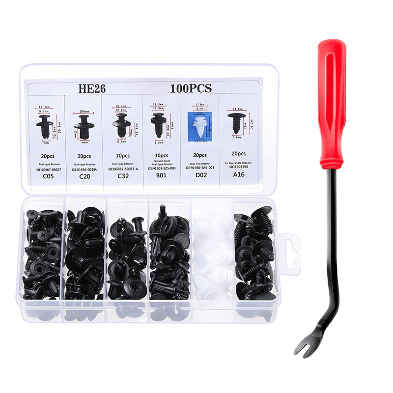 Expansion Screw Clips Set for Automobiles Mudguard Leaf Plates Door Panel Clips(100 PCS)