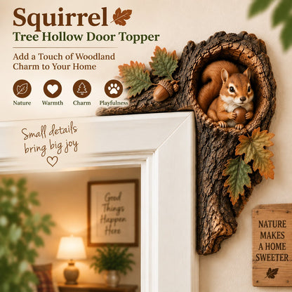 ⏰Limited Time 50% OFF 🐿️ 2D Chipmunk Tree Hollow Door Topper | Woodland Animal Doorway Decor For Cozy Nature Homes