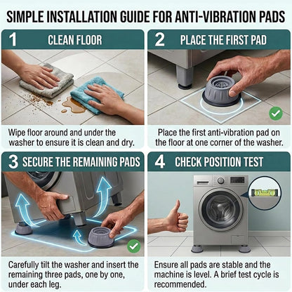 🏠 Almohadillas antivibración para lavadoras (paquete de 4)