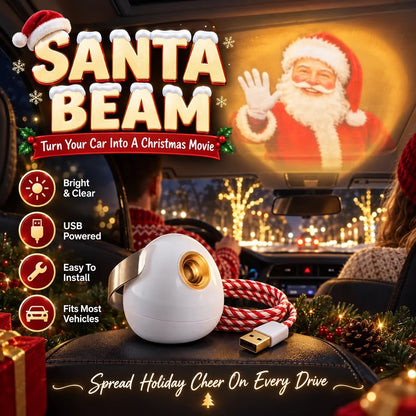 ⏳ Last Day 49% OFF – 🎅 Santa Beam Christmas Car Projector | USB-Powered Holiday Light with 6 Festive Santa Films ✨