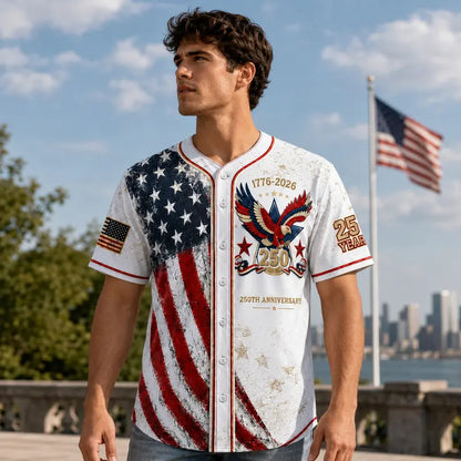 Camisa abotonada vintage del 250 aniversario con para conjuntos del 4 de julio 1776-2026