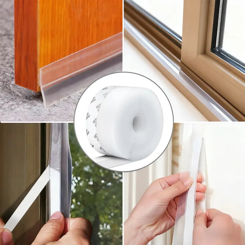 16.4Ft Door Weather Stripping | Adhesive Draft Stopper Seal Strip for Doors, Windows & Shower Doors