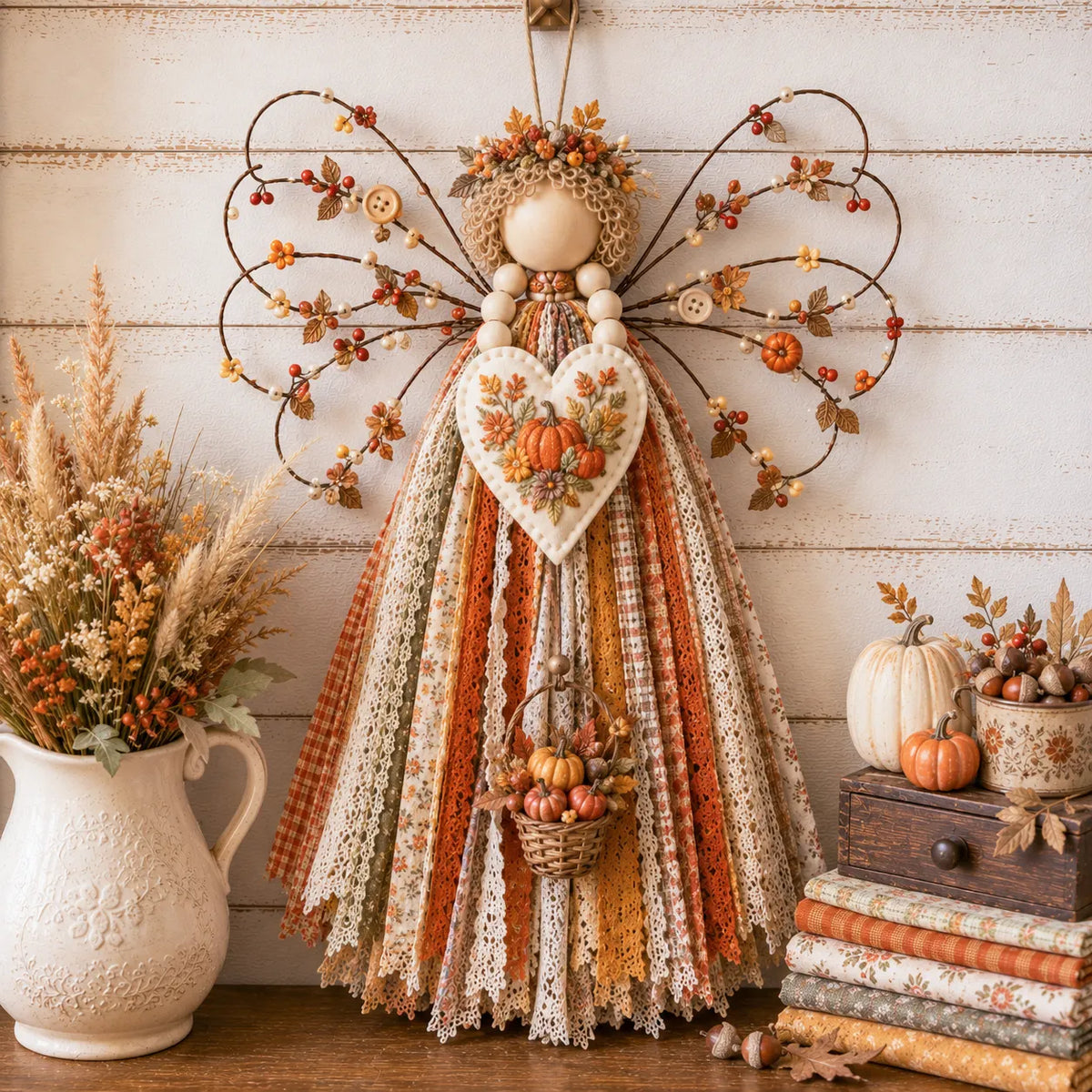 🔥This Week 50% OFF - Angel Fabric Hanging DIY Kit - Stitch a Little Blessing That Stays Forever