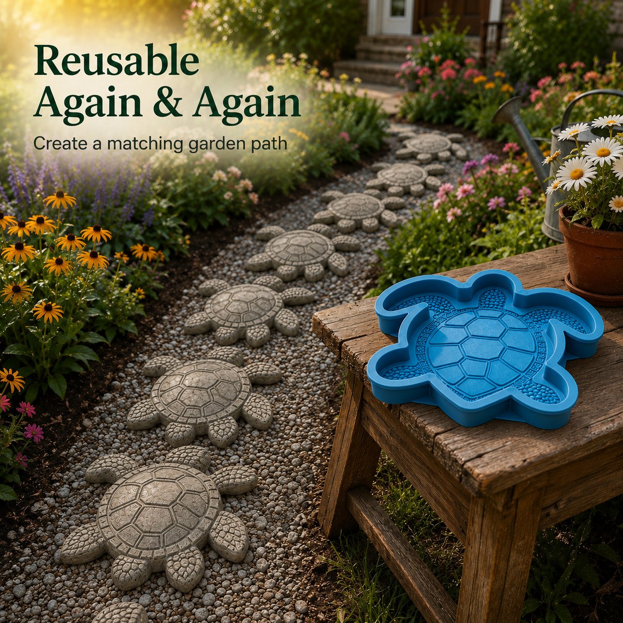 🌊 Reusable Ocean Theme Garden Art Mold – Make Your Garden Truly One of a Kind (📦Buy 2 Free Shipping)