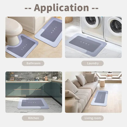 3-piece non-slip bathroom mat set, diatomaceous earth bath mat, absorbent indoor rug, suitable for bathroom, living room, kitchen, laundry room, etc., home decor, quick-drying mat, bathroom accessories, home essentials.