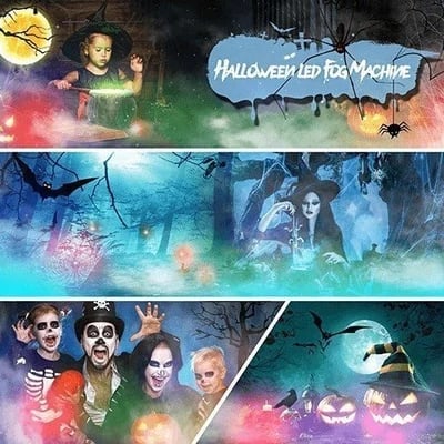 🏆2026 Halloween Hot Sale⚡🎃🔥12 LED light Ultrasonic Mist Maker Fogger