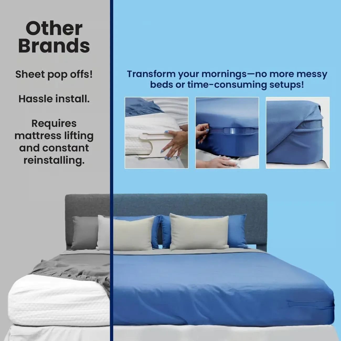 😴Secure Fit Sheet Holders – Wrinkle-Free. Slip-Free Bed