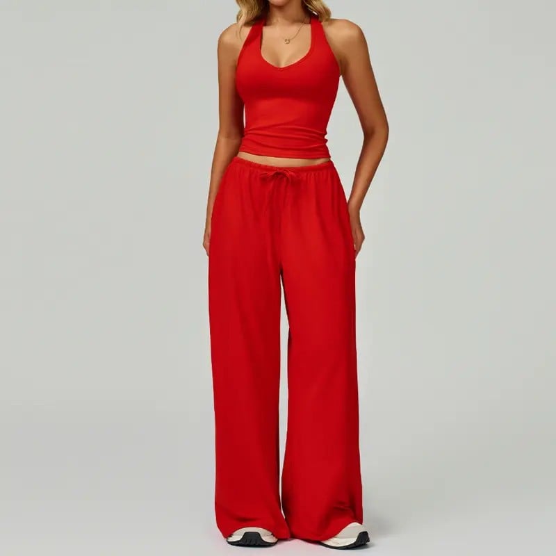 ⚡Grandes Ofertas 49% DTO🔥Conjuntos deportivos de 2 piezas para mujer - Chándal ajustado de poliéster-seda con estilo veraniego