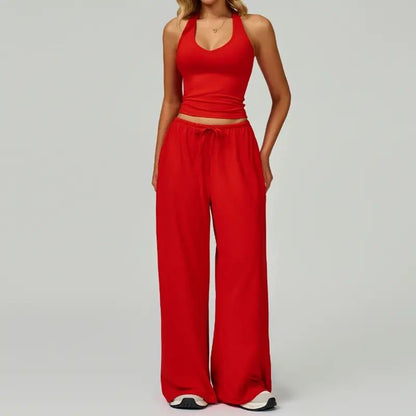 ⚡Grandes Ofertas 49% DTO🔥Conjuntos deportivos de 2 piezas para mujer - Chándal ajustado de poliéster-seda con estilo veraniego