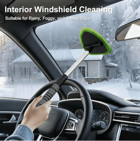Herramienta de limpieza de parabrisas de coche de microfibra con mango extensible