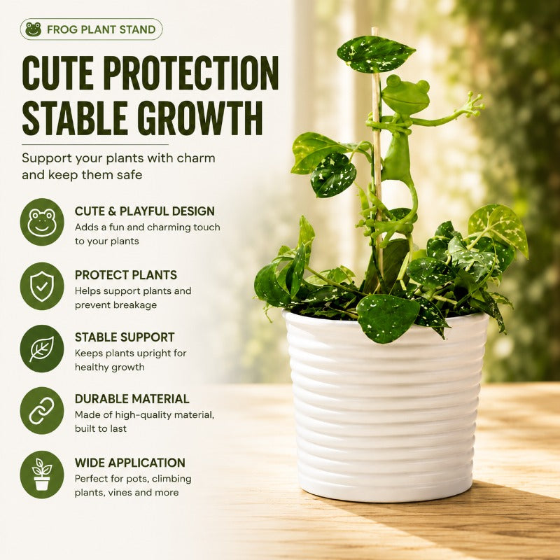 Soportes decorativos para plantas con forma de rana