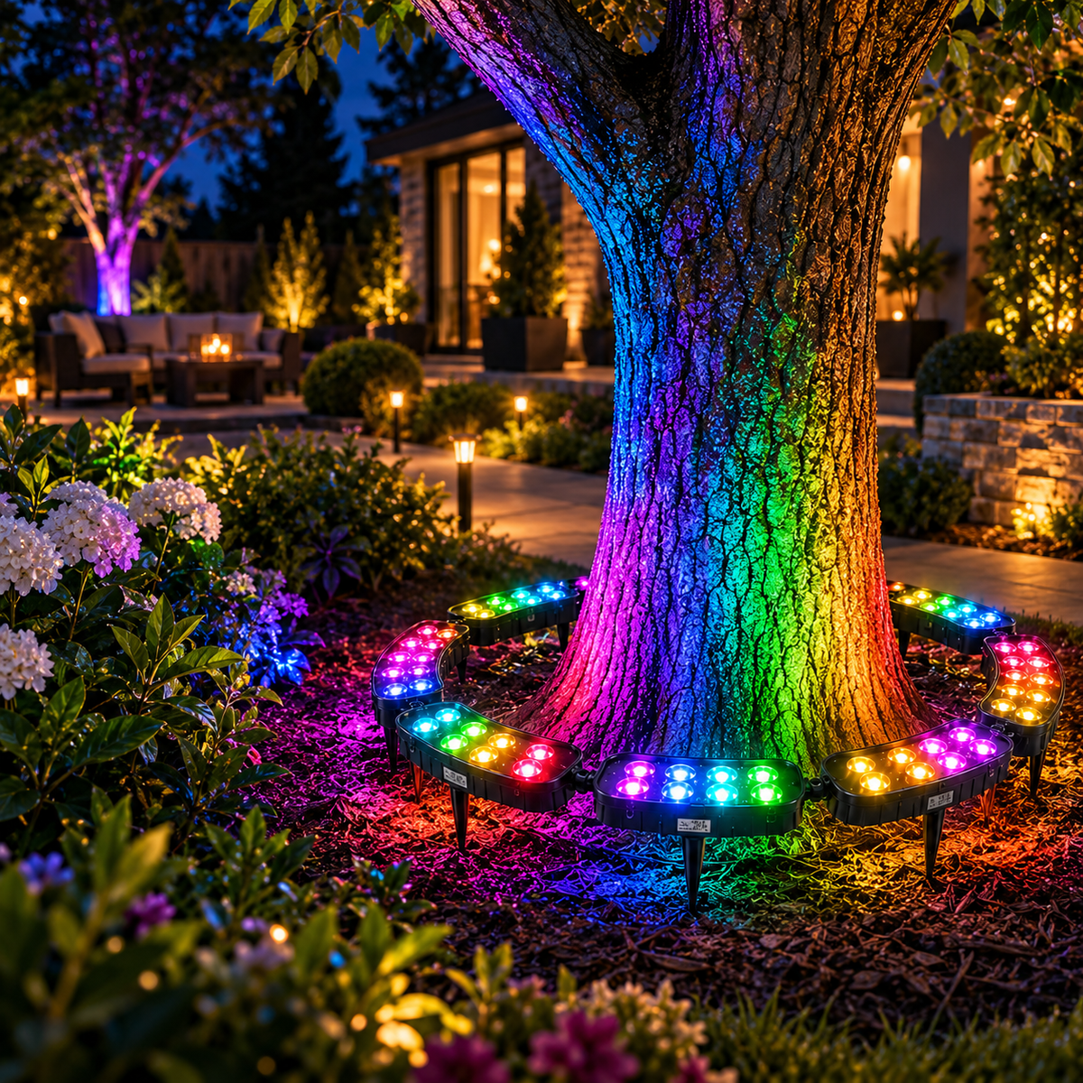 🎄 Make Every Tree Glow for Christmas – Solar RGB Landscape Ring Light💜💙💚