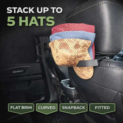 Universal Headrest Hat Holder for Trucks Cars & SUVs | Holds 5 Hats