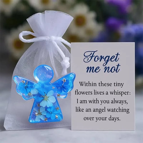 🪽Forget Me Not Dried Flower Angel Keepsake - Timeless Gift for Remembrance, Comfort & Hope