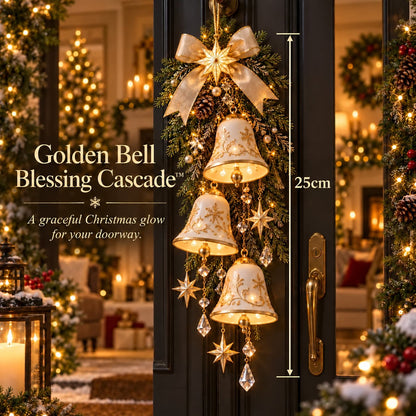 🔔✨Last Day 49% OFF✨✨ Golden Bell Blessing Cascade™ – Lighted Christmas Door Decor