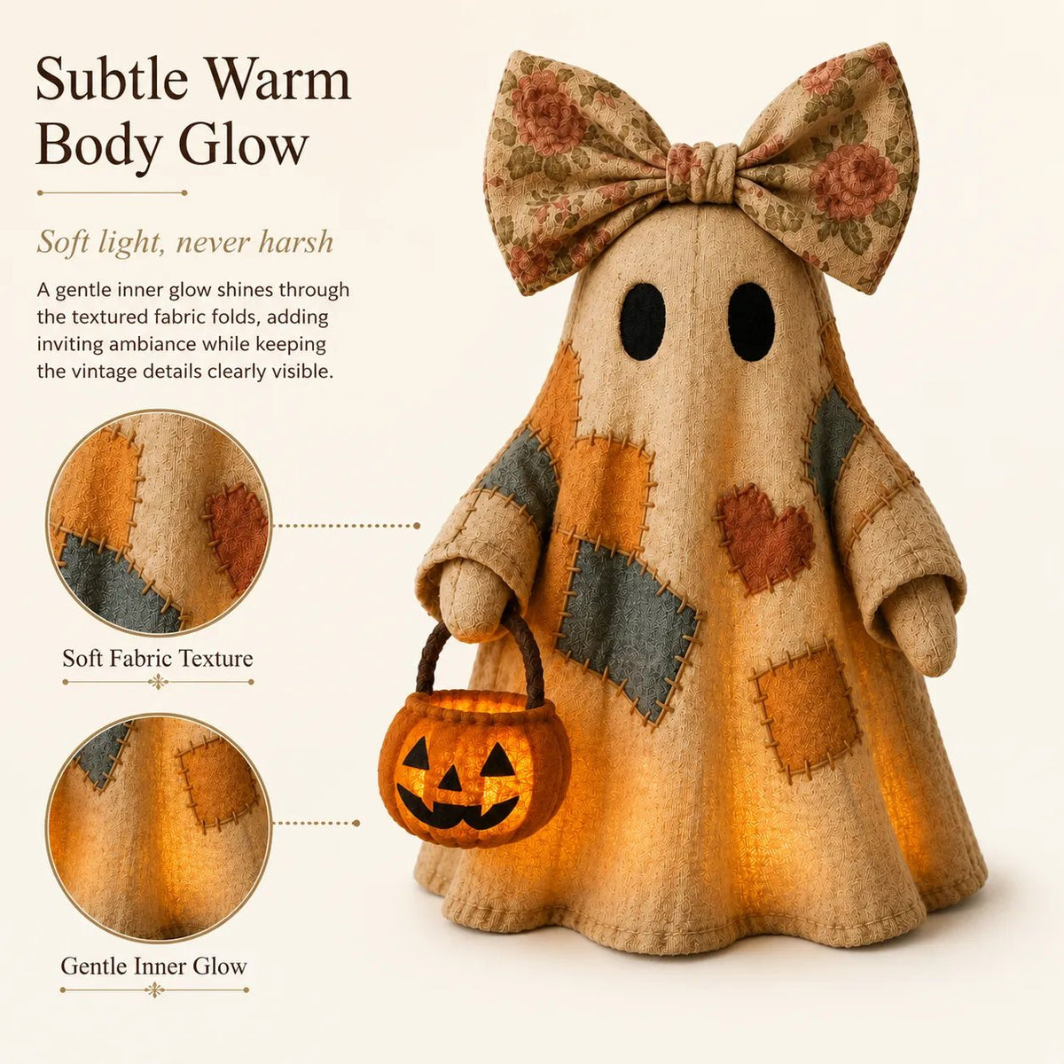 Lighted Vintage Patchwork Ghost 👻 Buy 2 Free Shipping