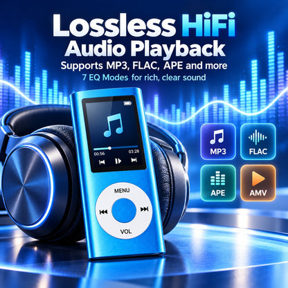 1.8' Color Screen MP3 MP4 Player | Lossless HiFi Audio + FM Radio & Recorder