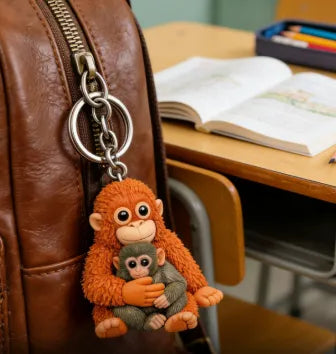 Monkey Hugging Monkey Keychain -Gift For Family, Friends, Loved Ones