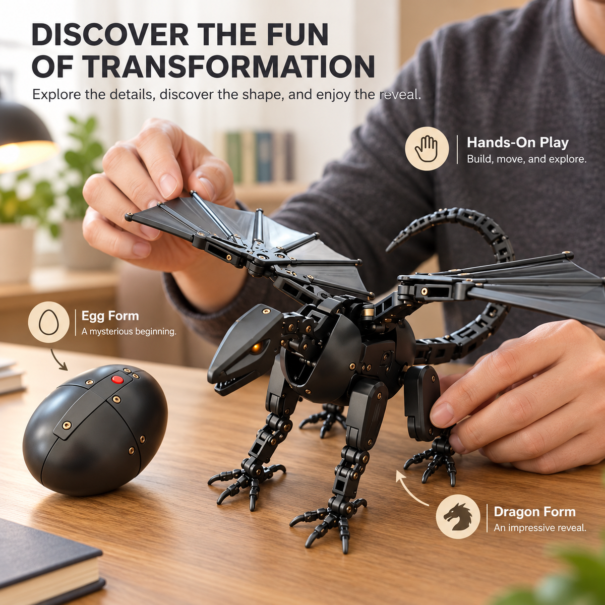🥚🐉Egg to Dragon Transforming Mechanical Toy
