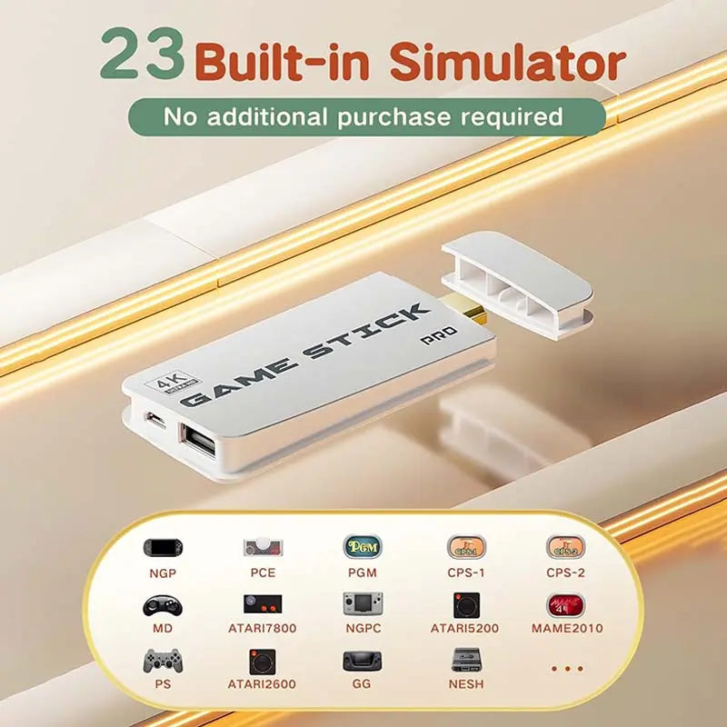La consola de juegos retro de 2026 es compatible con videojuegos clásicos 4K HDMI, tiene 23 emuladores integrados y cuenta con más de 40.000 juegos. Es una consola plug-and-play equipada con un controlador dual mejorado.