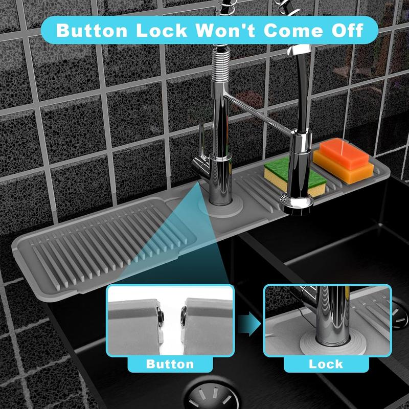 💖Kitchen Sink Faucet Mat, Silicone Folding Splash Guard