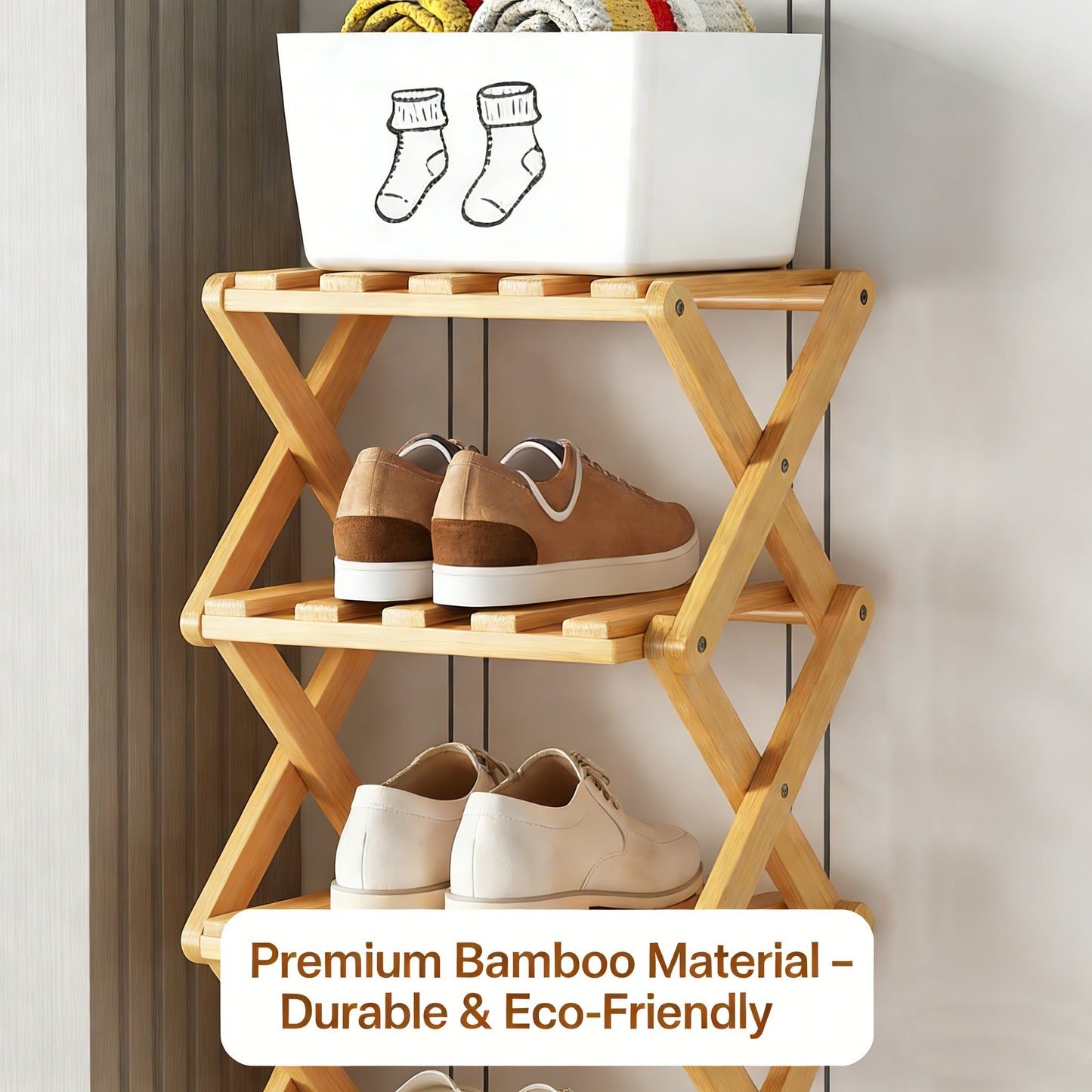 The 9-Tier No-Assembly Bamboo Rack !✨👟