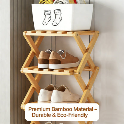The 9-Tier No-Assembly Bamboo Rack !✨👟