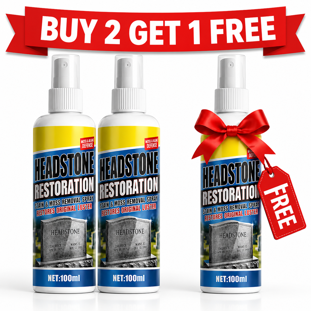 ✨ Headstone Restoration Cleaning Spray 🕯️