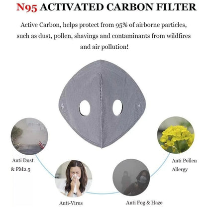 Mascarilla antipolvo con filtro de carbono reutilizable – Diseñada para estilos de vida activos