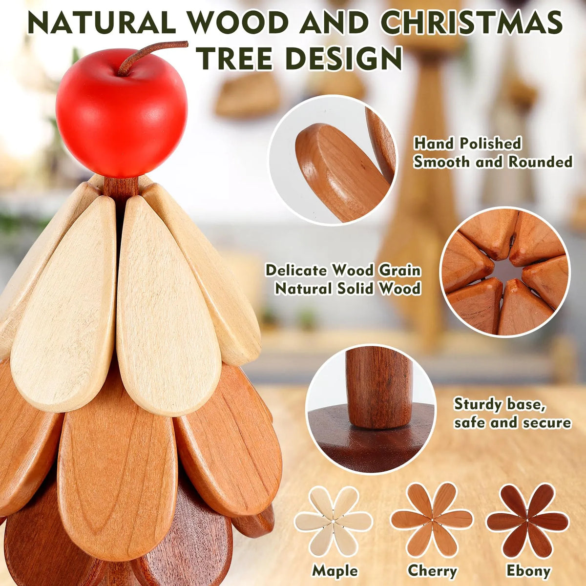🌲Natural Wooden Tree Trivets