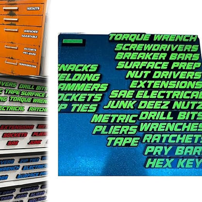 Custom Premium Magnetic Toolbox Labels for Tool Organization - 23 Pack of High Quality Magnets
