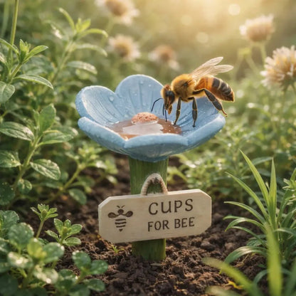 🐝Estación de agua para abejas con forma de flor💧