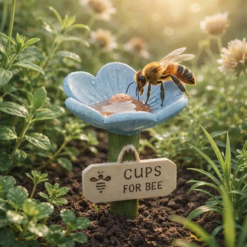 🐝Estación de agua para abejas con forma de flor💧