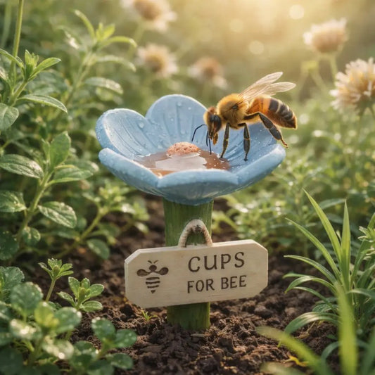 🐝Estación de agua para abejas con forma de flor💧